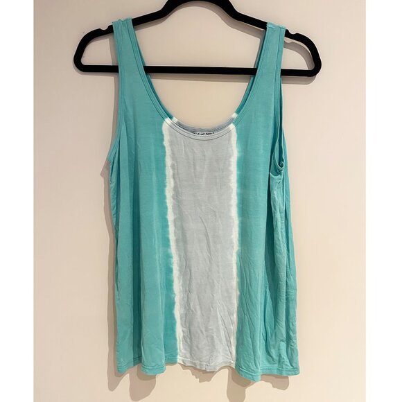 Michael Stars Flowy Tank Top Womens Size OS Turquoise Grey Colorblock Scoop Neck - Picture 3 of 9